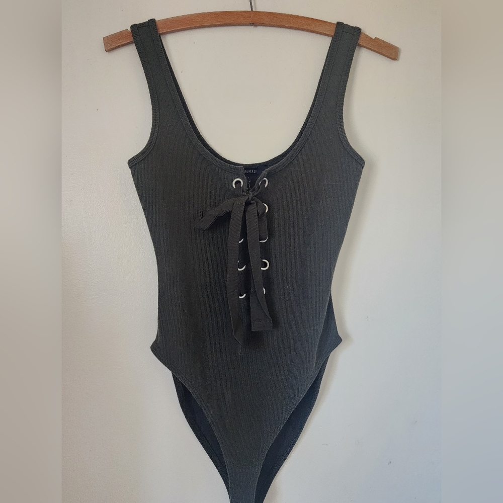 Cute Forever 21 lace-up Bodysuit